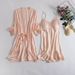Aria Basics Sexy Two-piece Pajama Set With Chest Pads, Lace Camisole Nightdress, European And American Style Sexy Bathrobe For Women_ecoleips.com