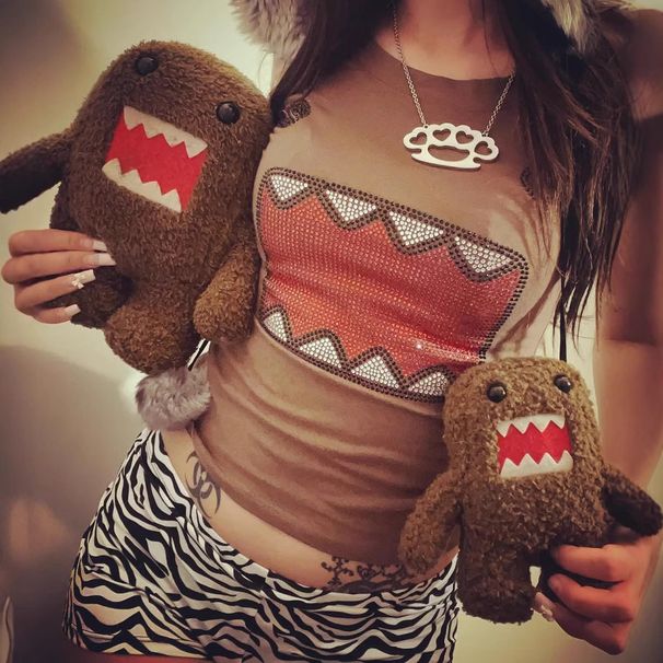 Girls' Summer Retro Rhinestone Camisole Tank Top Y2K Style Domo Kun round Neck Short Sleeve T-Shirt for Foreign Trade_ecoleips.com