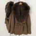 Luxury Fox Fur Collar Knit Cardigan – Oversized Open-Front Coat For Women (20 Dual-Tone Color Options, One-Size)_ecoleips.com