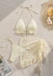 Women's Clothing New Sexy Backless Lace Swimsuit Female Strap Solid Color Three Piece Bikini_ecoleips.com