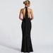 Sexy Deep V Backpack Hip Revealing Long Skirt Dress European American Style Lace up Ruffled Fishtail for Hot Girls 2025 Cross Border_ecoleips.com