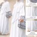 Verve 2025 New Three-Piece Muslim Solid Color Cotton Linen Wrinkled Fashion Loose Plus Size Robe_ecoleips.com