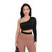 Voya Women's Sexy And Personalized Street Style Single-sided Long Sleeved T-shirt With Unique Design Sense Top T-shirt_ecoleips.com