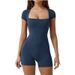 K New European And American Short Sleeved Jumpsuit Yoga Suit Casual Sports Jumpsuit Waist Cinching Shapewear_ecoleips.com