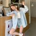 Women's Striped Shirt Korean Style Loose Fit Casual Long Sleeve Spring Summer Top Jacket New Style_ecoleips.com