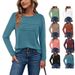 Wholesale Of Solid-Color Round-Neck, Pullover, Striped And Pleated Long-Sleeved T-Shirts And Tops For Women In Autumn An_ecoleips.com