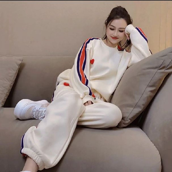 Women's Clothing Plus Size Casual Sports Suit For Women Spring And Autumn Loose Fashion Online Celebrity Long Sleeved Two Piece Suit_ecoleips.com