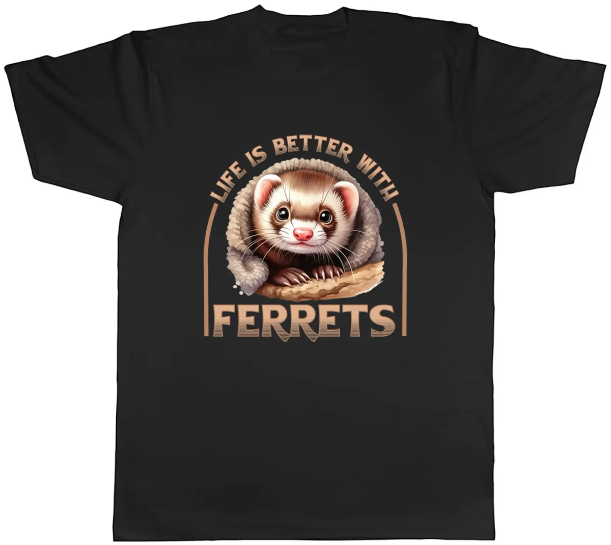 Women's T-Shirts Life Is Better Mens T-Shirt Ferrets Pet Tee Gift_ecoleips.com