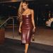 New Foreign Trade Women's Clothing: Sexy PU Slip Dress, Slim Fit, Backless, Strapless, Bodycon, Mid-length Dress With A_ecoleips.com