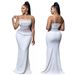 Women's Clothing Suspenders Solid Color Straight Tribute Stitching Polyester Mesh Hot Diamond Evening Dress Hip Dress Female_ecoleips.com