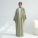 Women's Clothing Modest Abaya Dress Plus-Size V-Neck Cardigan – Lightweight Polyester Cover-Up In Earthy Tones (Modest & Versatile For Work & Travel)_ecoleips.com