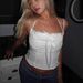 Women's Solid Color Camisole Top Short Pleated Sleeveless Tie up Design Summer Export Style Outerwear_ecoleips.com