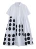 Black Vintage Polka Dot Shirt Dresses For Women Summer New In Short Sleeve Loose Casual Long Dress Fashion Elegant Clothes 2025_ecoleips.com