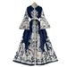 Women's Clothing Retro Temperament Long Sleeve Trumpet Sleeve Positioning Printing Waist Slimming Single Breasted A Line Elegant Long Skirt_ecoleips.com