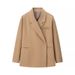 Women's Oversized Blazer Jacket - Classic Notch Lapel Long Sleeve Coat With Pockets, Polyester Casual Work Office Wear (Black/Grey/Khaki, S/M/L)_ecoleips.com