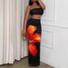 2025 European And American Cross-Border Popular Casual Style Fashion Floral Print Sexy Slim Tube Top Women's Long Dress_ecoleips.com