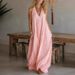 Women's Casual Sleeveless Long Dress Loose Fit Summer Maxi With Pockets For Beach Travel Daily Wear_ecoleips.com