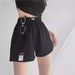 Waffle Loose Sports For Women Elastic Wide Leg Hot Pants Casual Slimming High Waist Straight Home Shorts_ecoleips.com