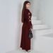 New Muslim Belted Bowknot Robe Fashionable Elegant Dress For Banquet_ecoleips.com