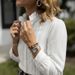 Aria Basics Aria Basics Cross-border European And American New Style Elegant Commuter-style Spliced Lace Stand-up Collar Hollow_ecoleips.com