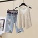 Women's Clothing Summer Outfit With A Complete Set Of Women's New Light Luxury Design Hollow Vest Vest Hole Shorts Three Piece Set_ecoleips.com