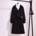 Women's Long Wool Blend Coat With Belt - Thickened Winter Trench Coat For Office & Casual Wear_ecoleips.com
