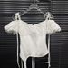 2025 Spring New Design Fashion For Women, Niche Off-Shoulder Tie Shirt + Flower Bud Shorts Two-Piece Set_ecoleips.com