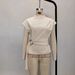 Women's Fashion High Neck Short Sleeve Top Button Down Waist Cinching_ecoleips.com