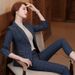 Women's Plaid Suit Set British Style Casual Blazer And Pants Two-Piece Office And Daily Wear Outfit_ecoleips.com