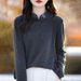 Autumn/Winter Style Chinese-Inspired Undershirt With Buttoned Collar, Embroidered Design, And Long Sleeves; Made Of Warm_ecoleips.com