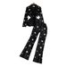 A Light Hearted Female Professional Commuter Wear Two Piece Suit With Diamond Flowers And Waist Hugging Versatile Suit Jacket + High Waisted Trousers_ecoleips.com