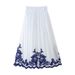 Women's ClothingFashion Contrast Embroidered Shirt + Skirt Set Women_ecoleips.com