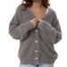 Women's Faux Mink Knit Cardigan – Soft Oversized V-Neck Sweater Coat, Cozy Long Sleeve Open Front Fuzzy Fall Winter Loungewear_ecoleips.com