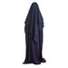 Women's Two-Piece Set Long Skirt Arabic Solid Color Headscarf Two-Layer Hijab P105_ecoleips.com