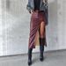 "Vintage-Inspired Faux Leather Pencil Skirt – High-Waisted Side Slit Skirt For Women (S-XXL, Black/Brown/Red, Polyester Blend, Retro Chic)"_ecoleips.com
