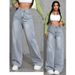 Women's Clothing High Waist Straight Jeans Women's Summer Loose Trendy All Match Long Pants_ecoleips.com