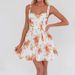 Summer Rose Print Hot Girl Square Neck A-Line Dress Women's Clothing Padded Chest Thin Material Suitable for Spring/Autumn & Summer_ecoleips.com