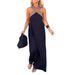 Women's Clothing Spring New Women's Wear Elegant Halter Cross Back Contrast Color Dress_ecoleips.com