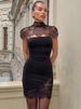 Blifanbo Lace Patchwork Shawl Sexy Dress Women Gown Strapless See Through Split Slim Sleeveless Club Party Evening Dress Elegant_ecoleips.com