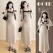 Autumn New Korean Fashion Color-Block 2-Piece Maternity Dress_ecoleips.com