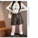 2025s PU Leather High Waist For Women 2025 Autumn Winter New Wide Leg A-line Casual Slimming Black Loose Leggings Boot Shorts_ecoleips.com