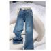 Women's Clothing High Waist Wide Leg Narrow Version Retro Straight Loose Floor Length Jeans For Women Summer_ecoleips.com
