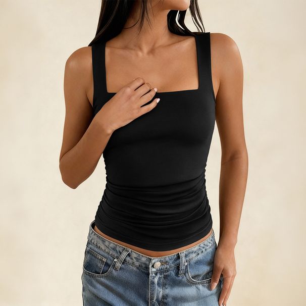Y2K Fashion Women's Sexy Strappy Tank Top - Versatile Sleeveless Crop Top For Trendy Outfits (Brown/Black/White/Pink, S/M/L/XL)_ecoleips.com