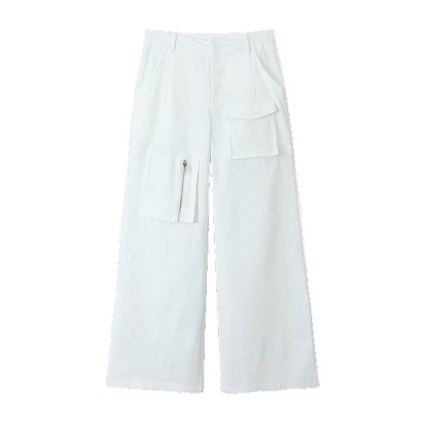 Low-Rise Cargo Pants For Women - Vintage Loose Fit Straight Leg Trousers With Distressed Design, Streetwear Fashion For Fall/Winter_ecoleips.com