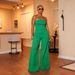 Women's Strapless Solid Color Jumpsuit Wide Leg_ecoleips.com