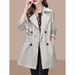 Khaki Trench Mid-length, 2026 Spring New Fashion For Petite Women, British Style Stylish Coat_ecoleips.com
