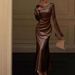 Elegant Bell-Sleeve Maxi Dress – Stretchy Acetate Evening Gown With Fishtail Hem (White/Black/Coffee/Mint Green, S-XL, 95% Acetate, Slinky Drape)_ecoleips.com