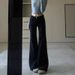 Black Micro-flare Jeans For Women, 2025 Spring And Autumn New Style, High-waisted, Slimming, Stretchy, Plus-size,_ecoleips.com