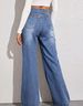 Women's Clothing Cat Whisker Monkey Loose High Waist Wide Leg Jeans For Women_ecoleips.com