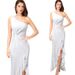 Verve 2025 Summer Black Flared One-Shoulder Evening Women's Slim Fit Long Dress_ecoleips.com